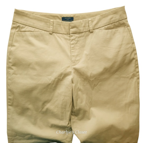 Dockers Womens Khaki Straight Leg 8P Ideal Fit Stretch Preppy Casual Chore Pant - Picture 3 of 8